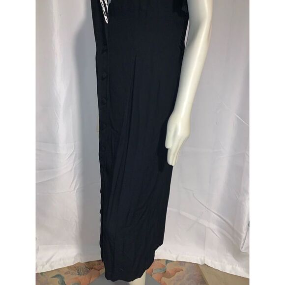 Vintage Black Button Down Dress 16P - Picture 6 of 13